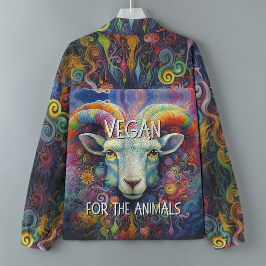 VEGAN BE KIND Embroidered Faux Leather Jacket