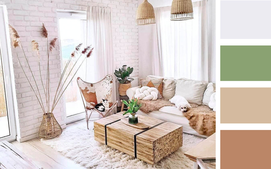 tapis en peau dans un salon style cocooning