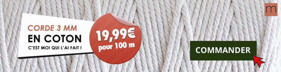 Pub pour une bobine de fil à macramé en coton torsadé de 3 mm