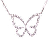 Diamond Butterfly Pendant Set in 14 Kt. Gold, KC Design