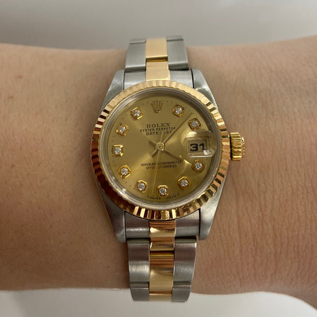 Rolex Datejust 41mm Two Tone Oyster Perpetual with Fluted Gold Bezel a –  Jahan Diamond Imports