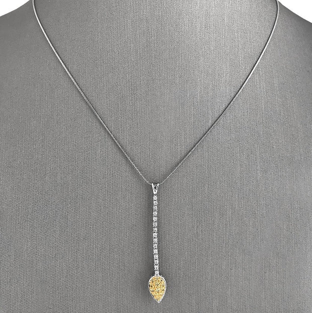 18ct Yellow Gold Diamond Y Necklet