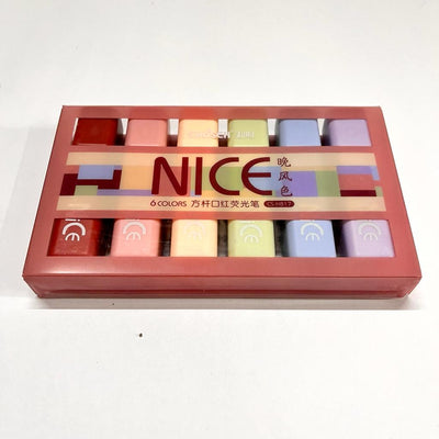 Gifts of Love | Nice Highlighters | Set of 6 | Single Tip