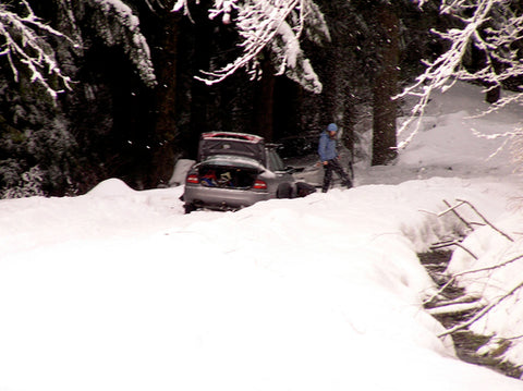 car stuck in snow 