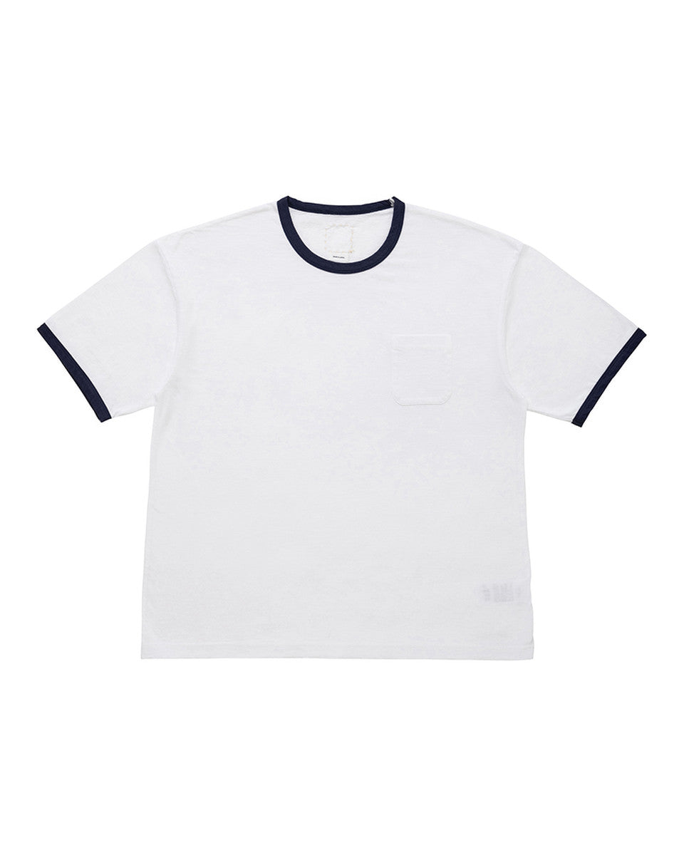 Shop Visvim Amplus Ringer T-shirt In White/navy