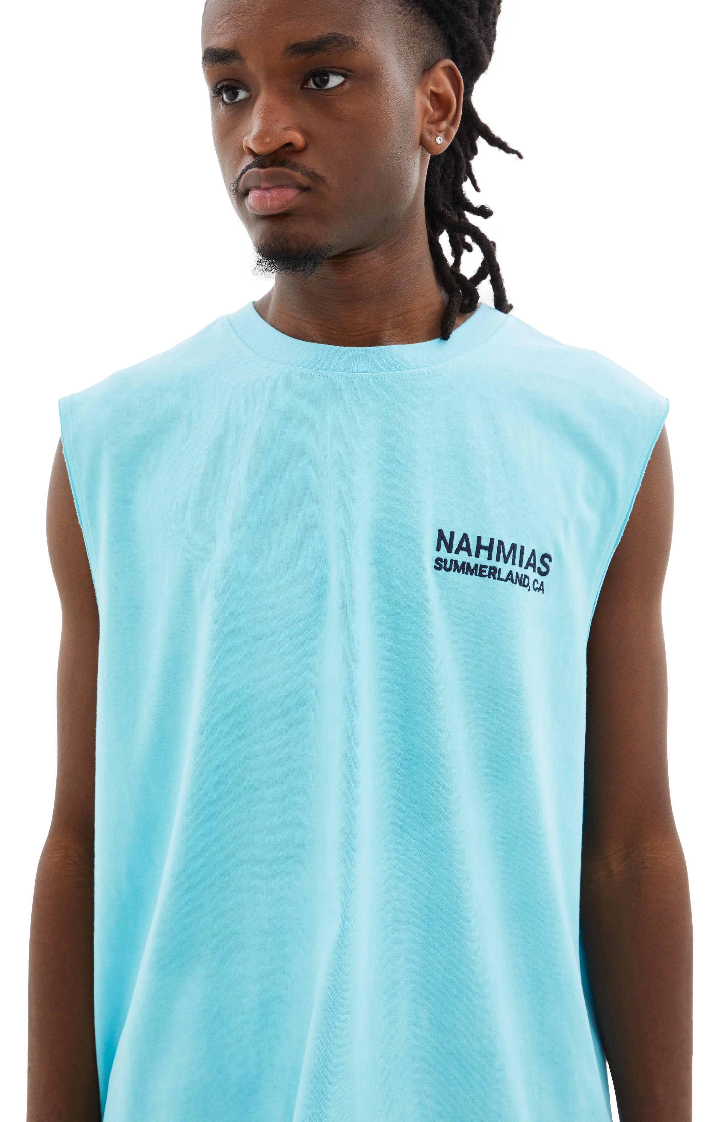 Shop Nahmias Landscape Muscle T-shirt In Blue
