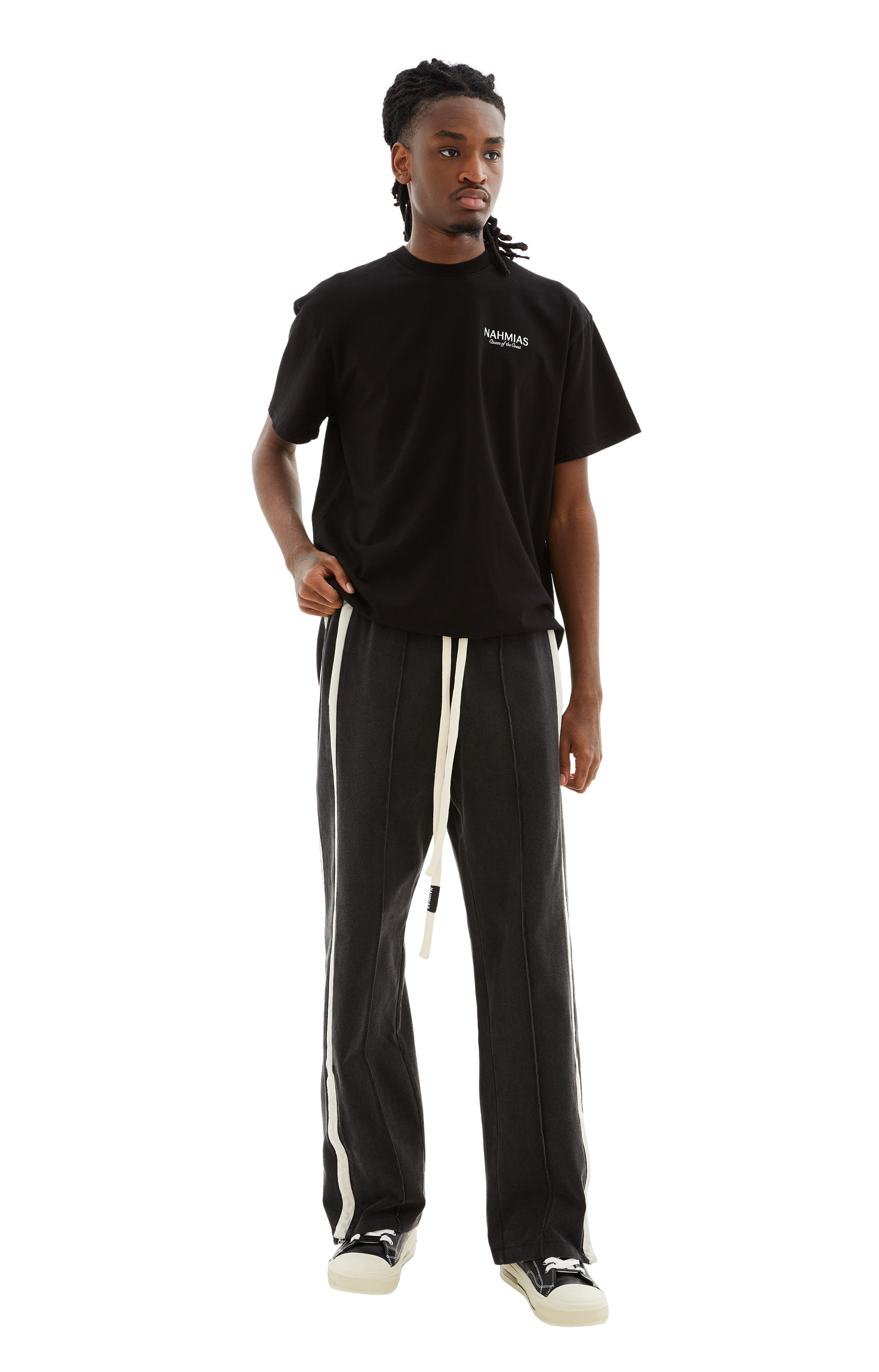 Shop Nahmias Heavy Cotton Track Pant In Black