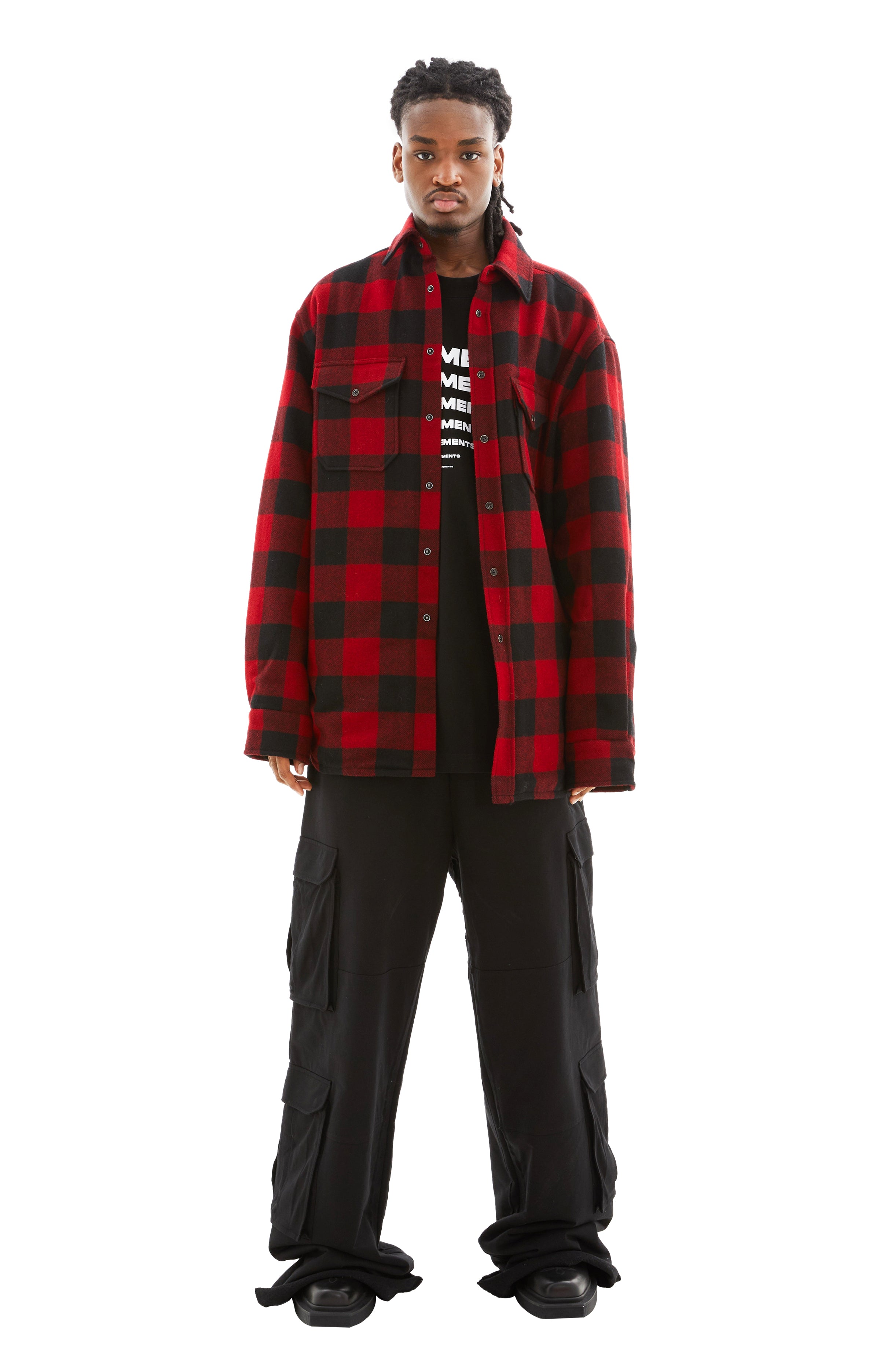 Shop Vetements Flannel Shirt In Red/black Check