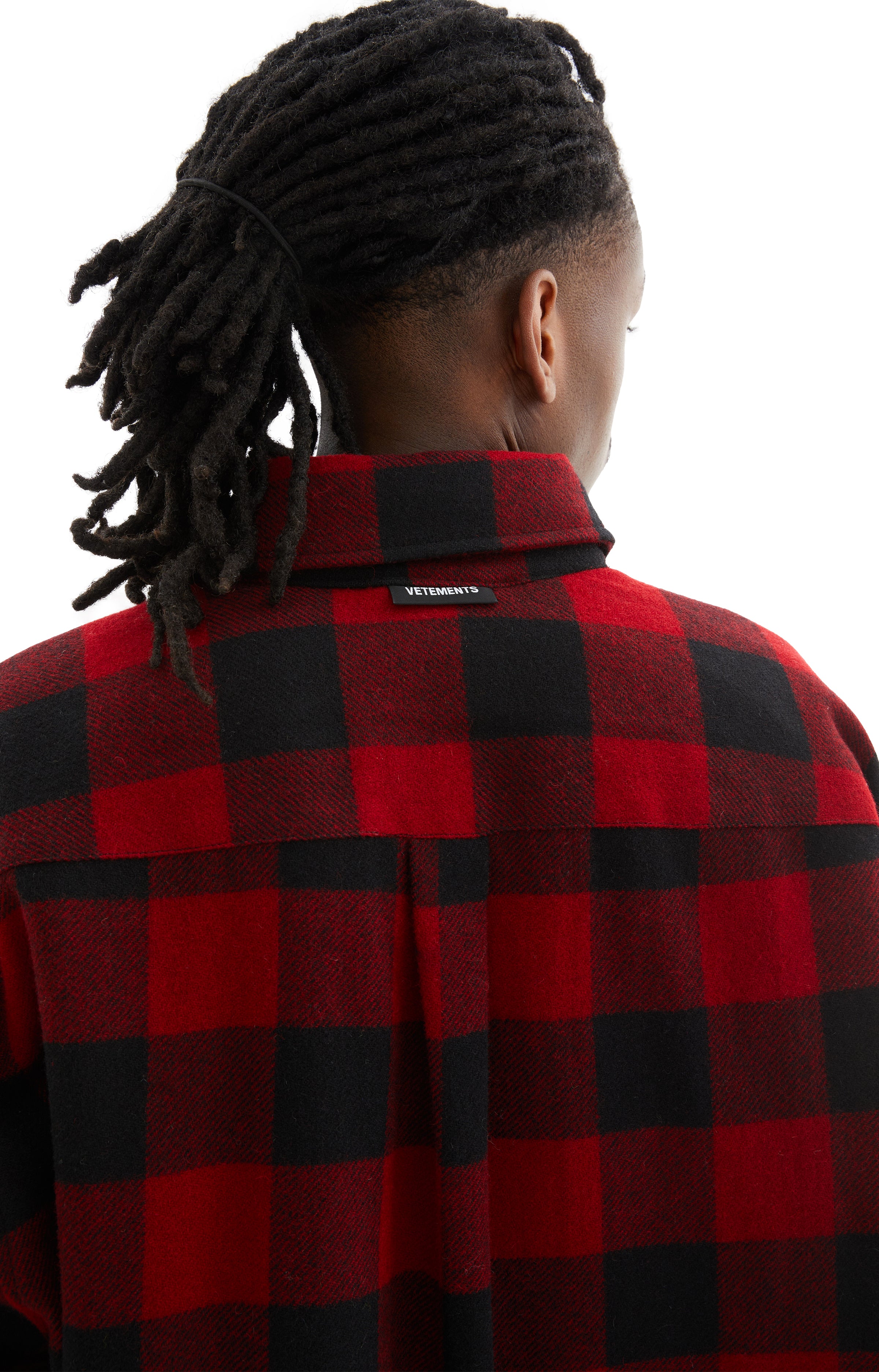Shop Vetements Flannel Shirt In Red/black Check