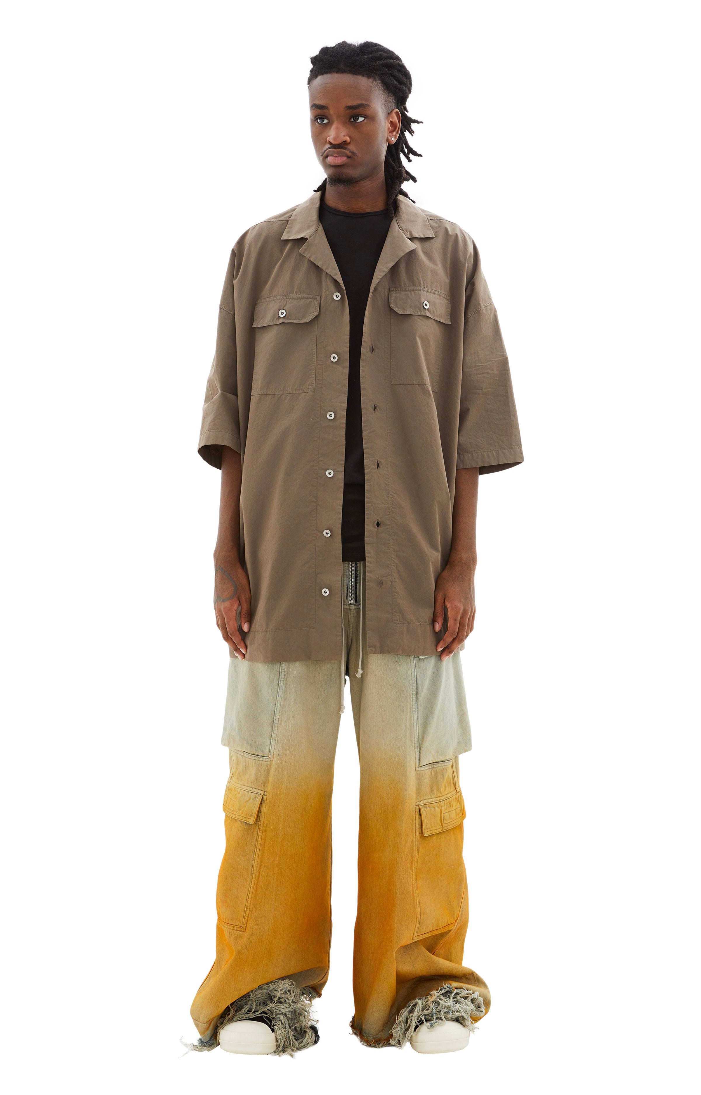 Shop Rick Owens Drkshdw Magnum Tommy S/s Shirt In Dust