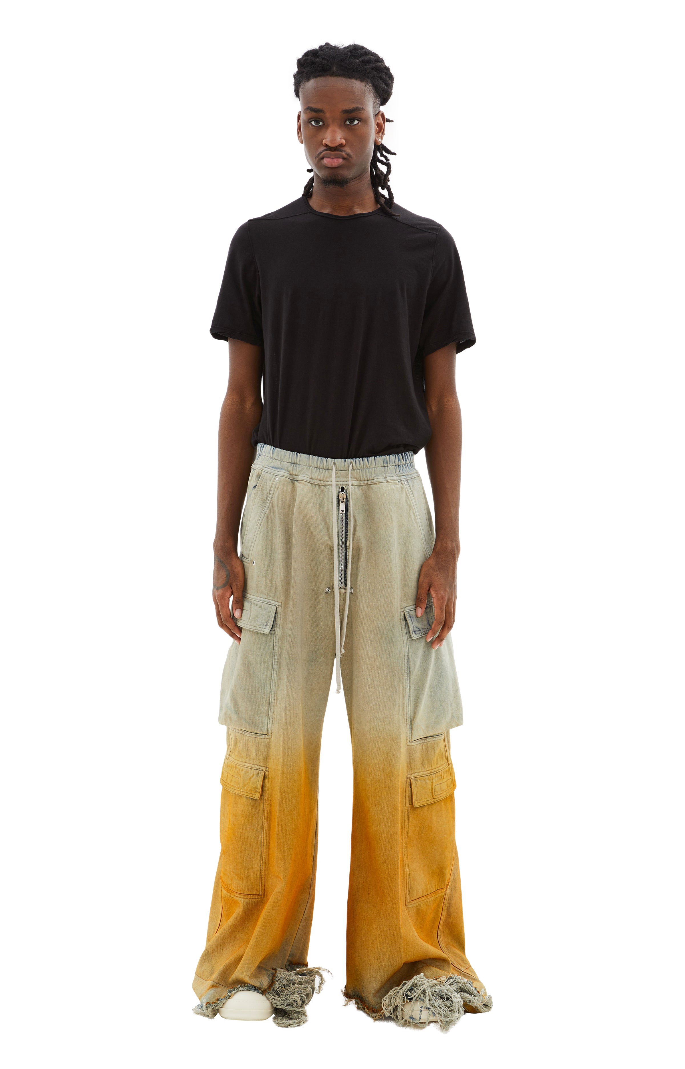 Shop Rick Owens Drkshdw Double Cargo Jumbo Belas Pants In Sky/orange