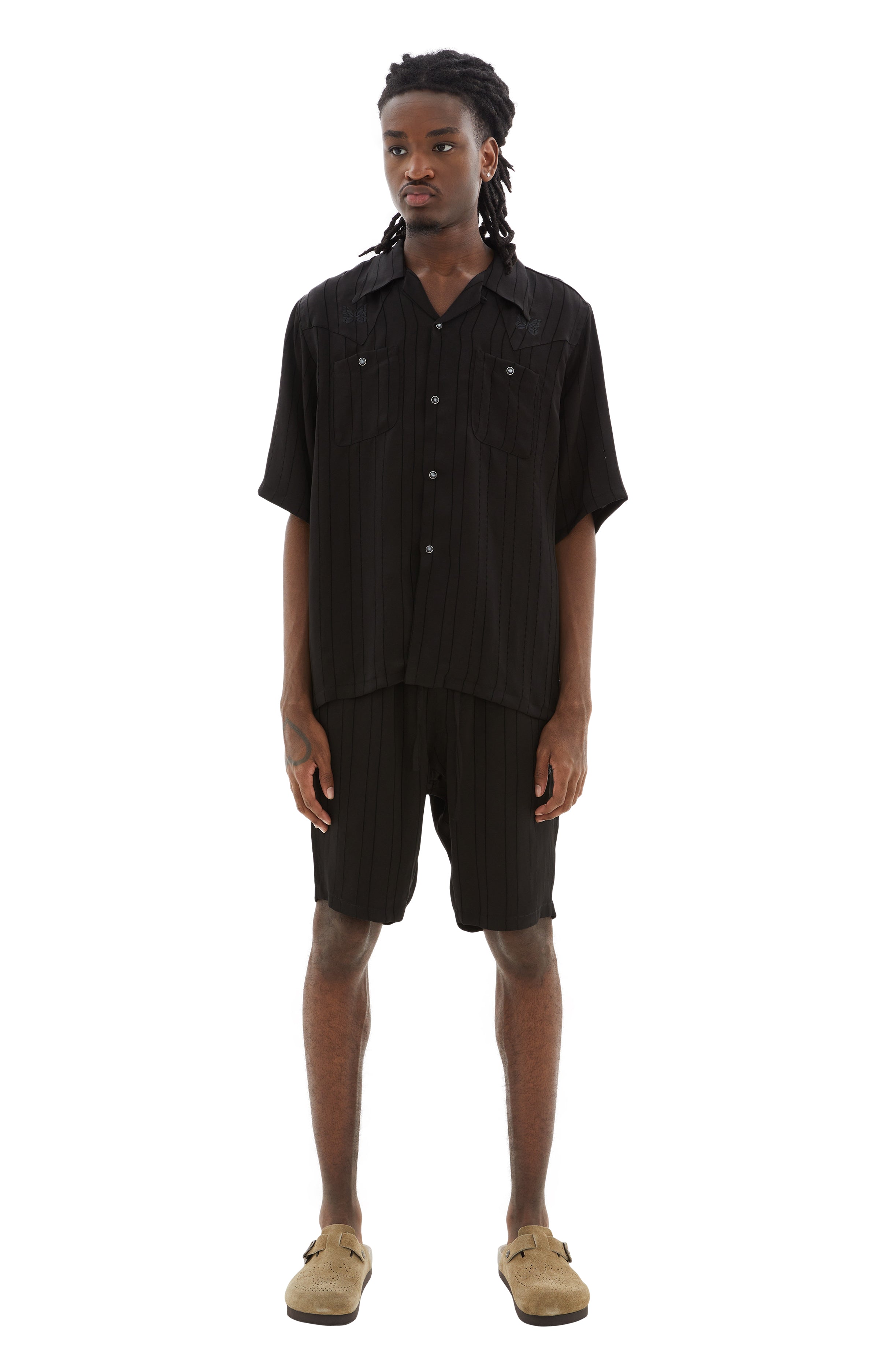 Shop Needles Cowboy One-up S/s Shirt In Black