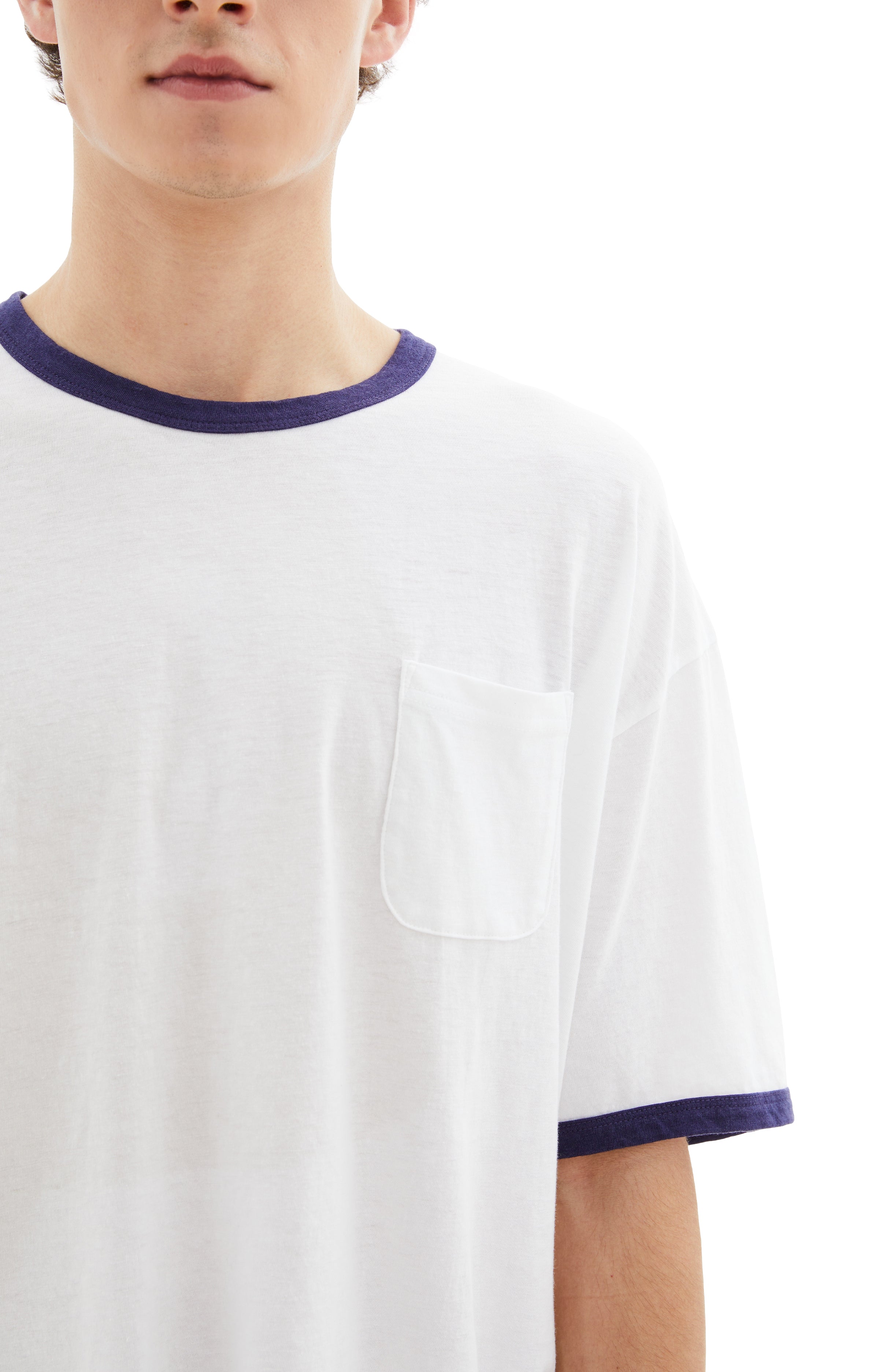 Shop Visvim Amplus Ringer T-shirt In White/navy