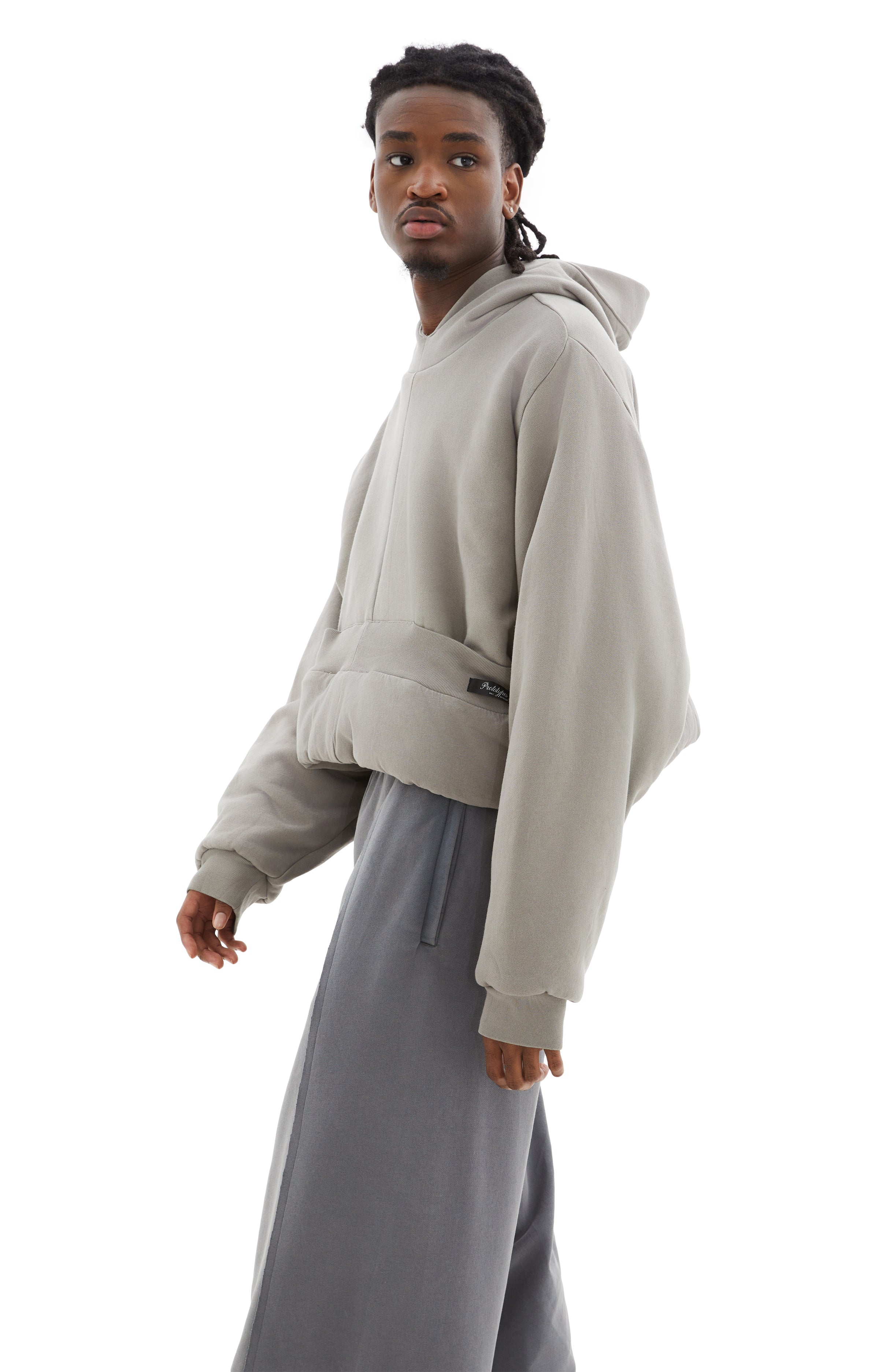 Shop Prototypes Padded Hoodie In Taupe
