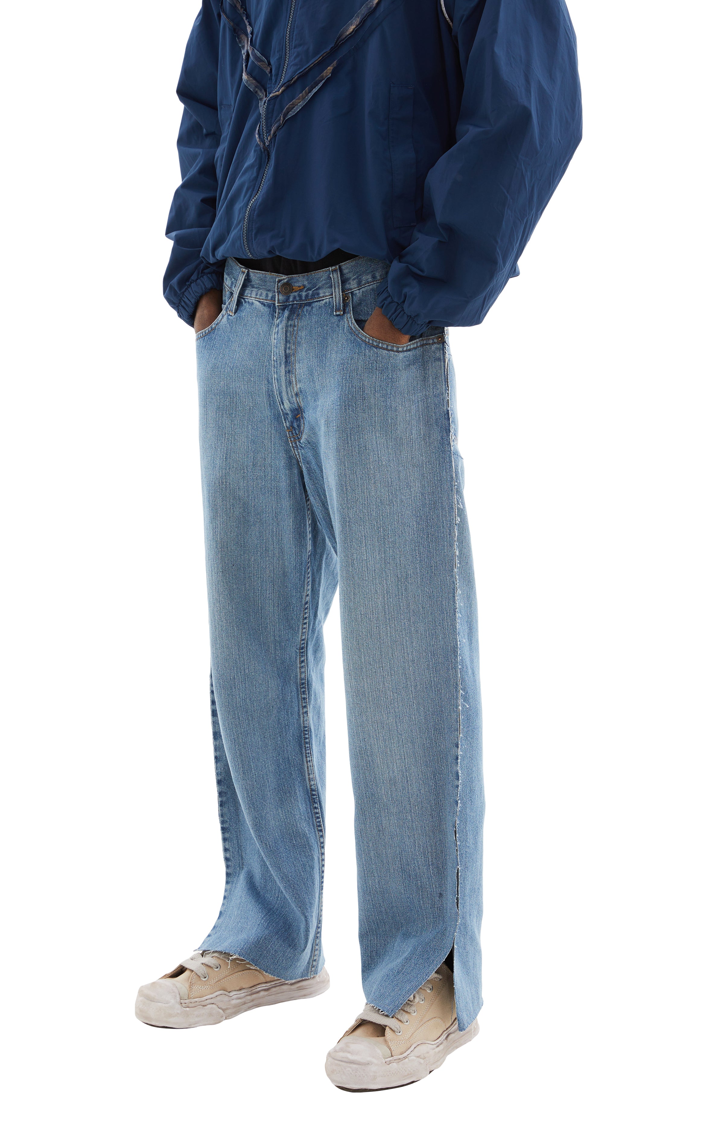 Shop Prototypes Outline Vintage Denim Jeans In Blue