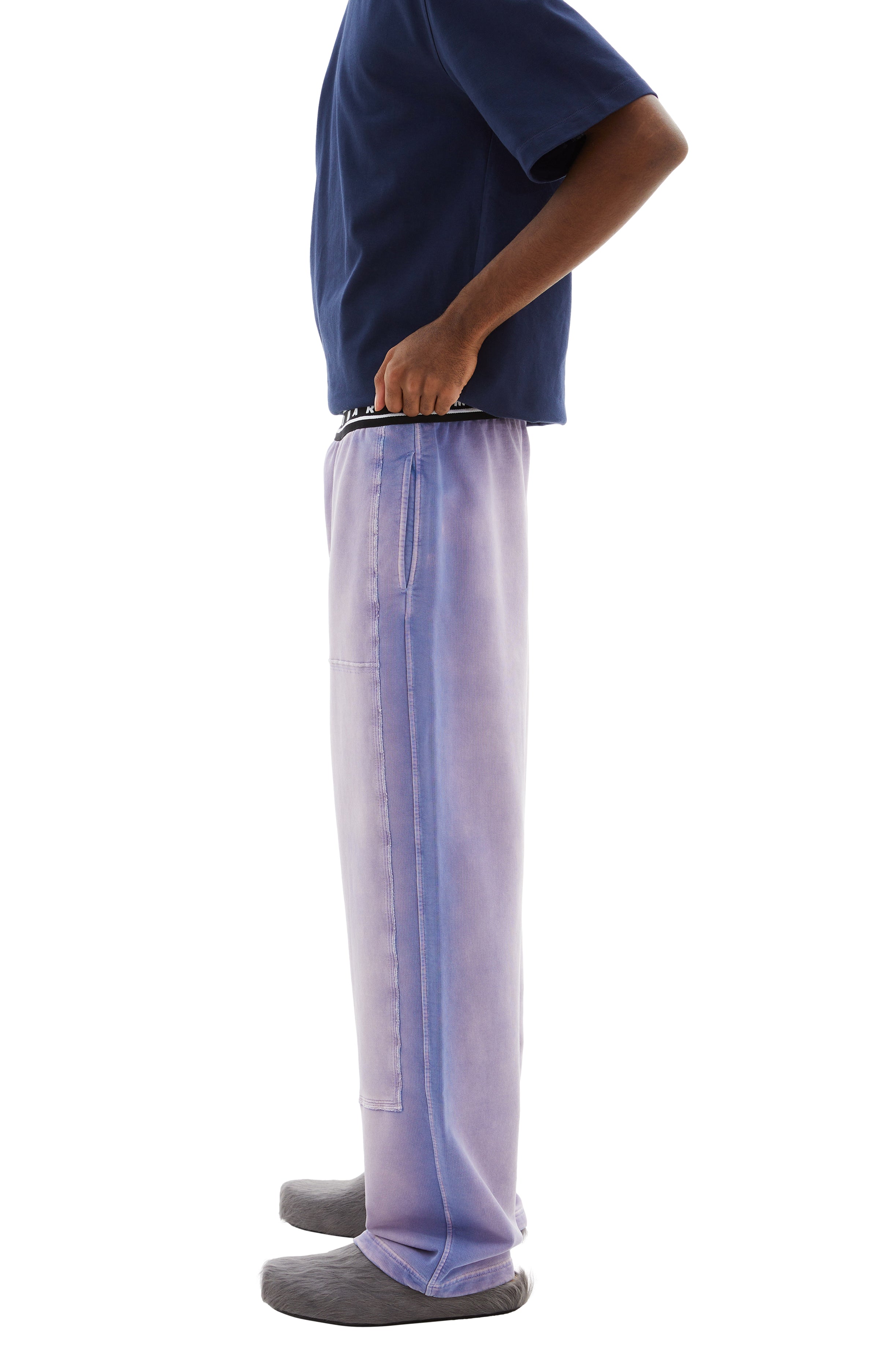 Shop Marni Track Trousers W/branded Waistband In Purple