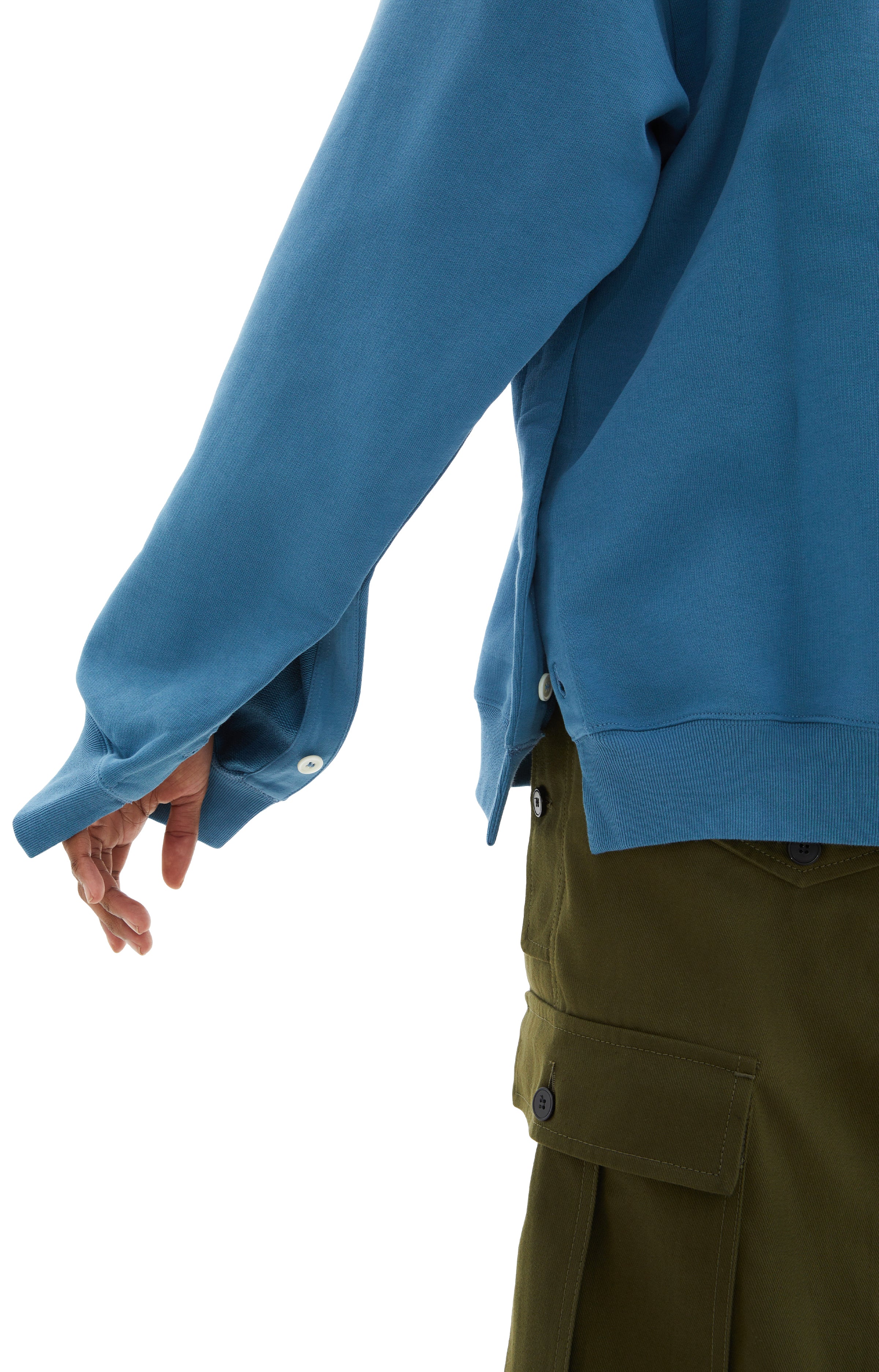 Shop Marni Men's Cotton Hoodie With Side Zips In 00b37 Opal