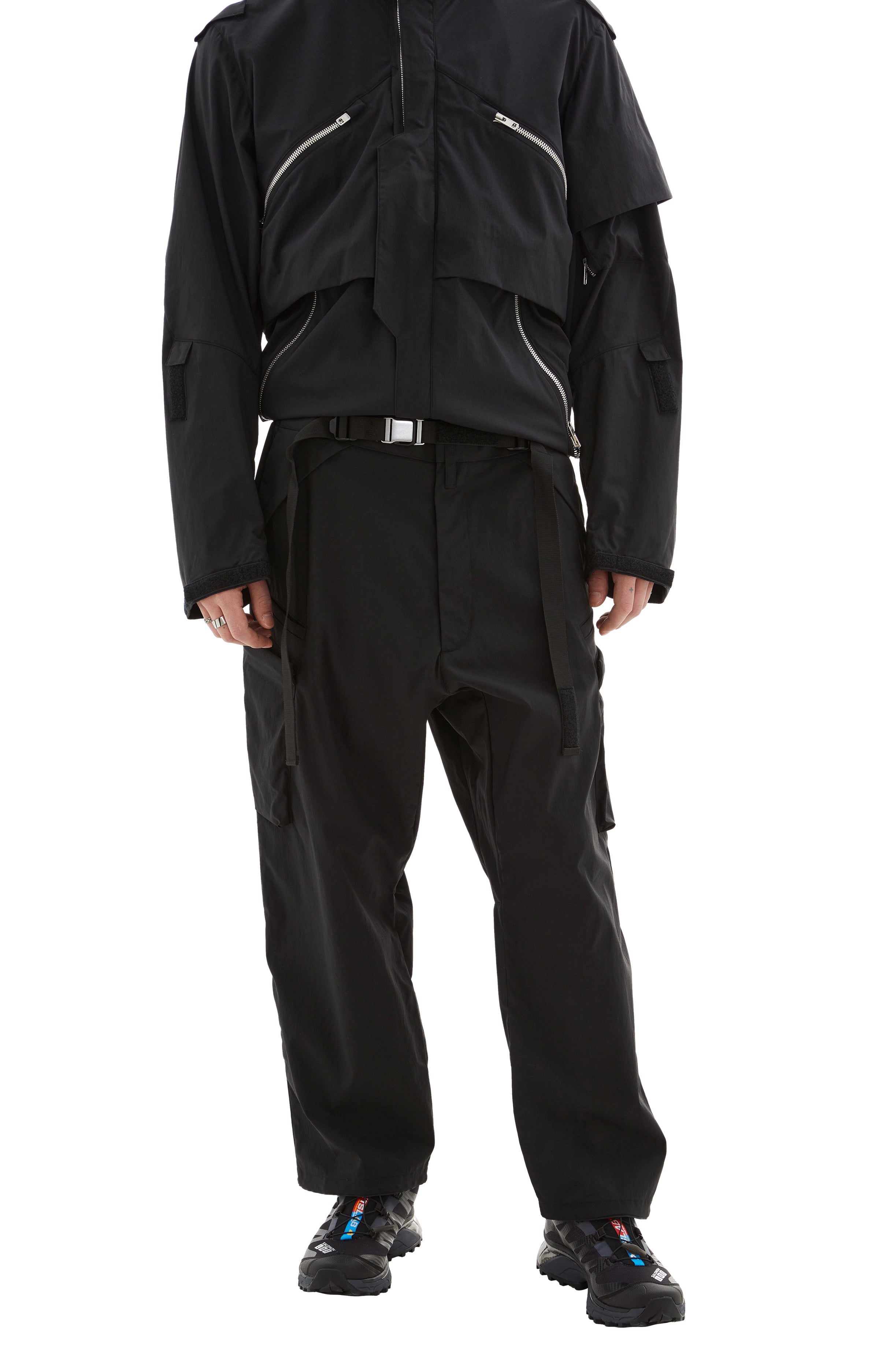 Shop Acronym Nylon Stretch Cargo Pants In Black