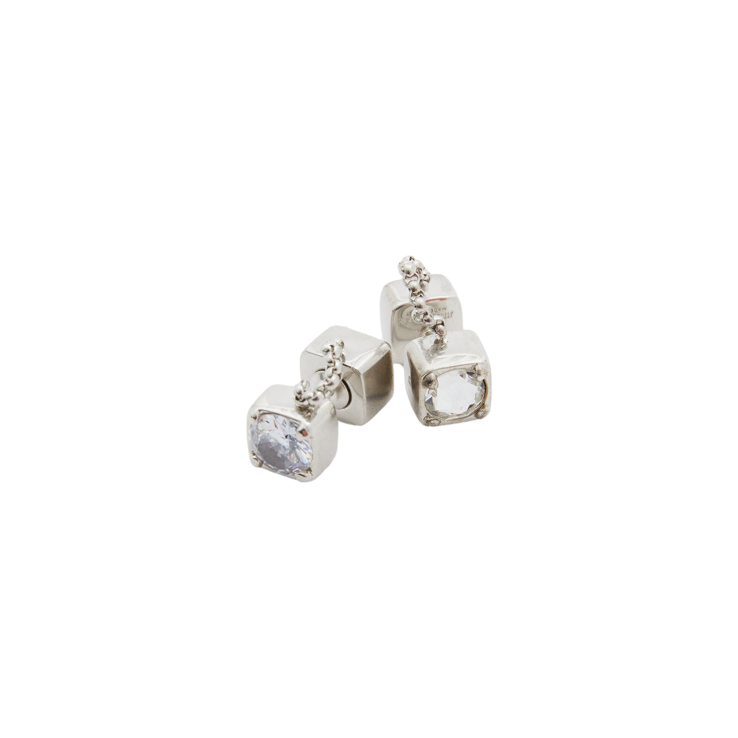 Shop Jil Sander Cw1 Earrings 6 In 043 Silver