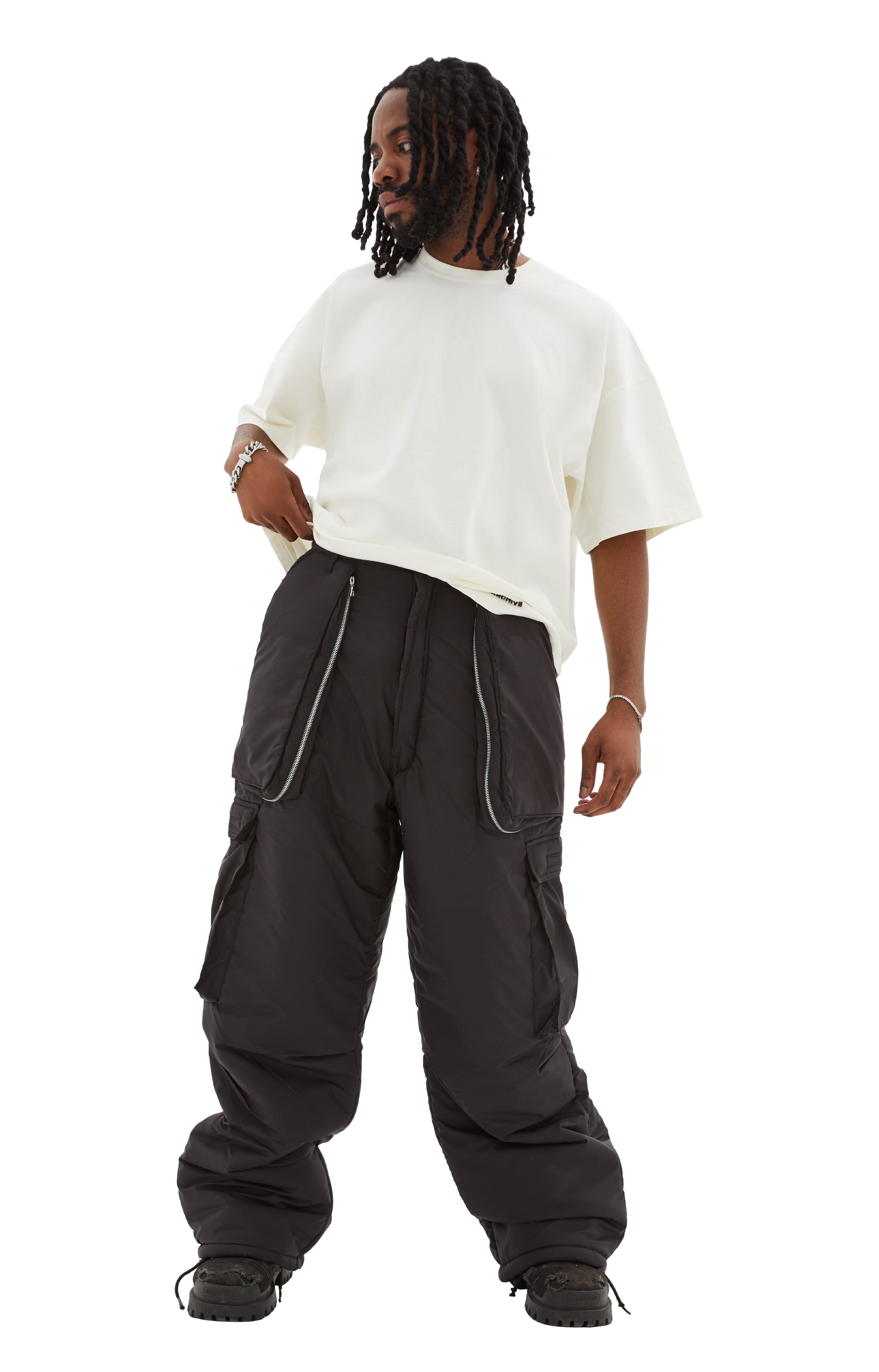 Shop B1archive Wide Leg Cargo In Black