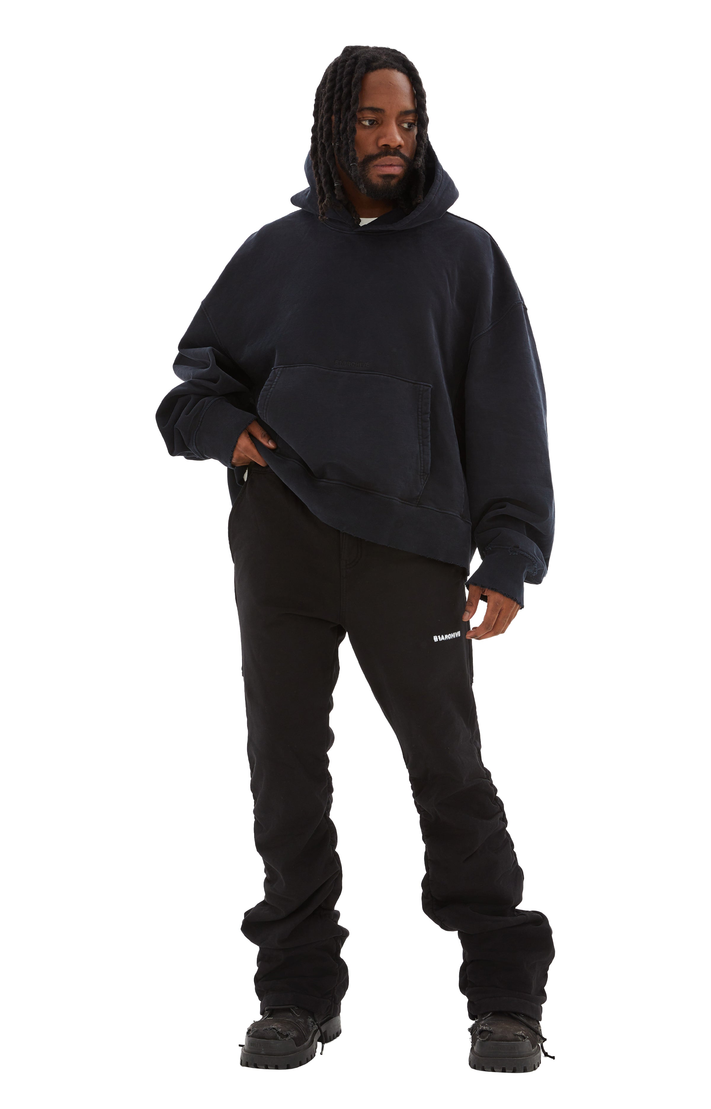 Shop B1archive Shirred Flare Sweatpants In Black