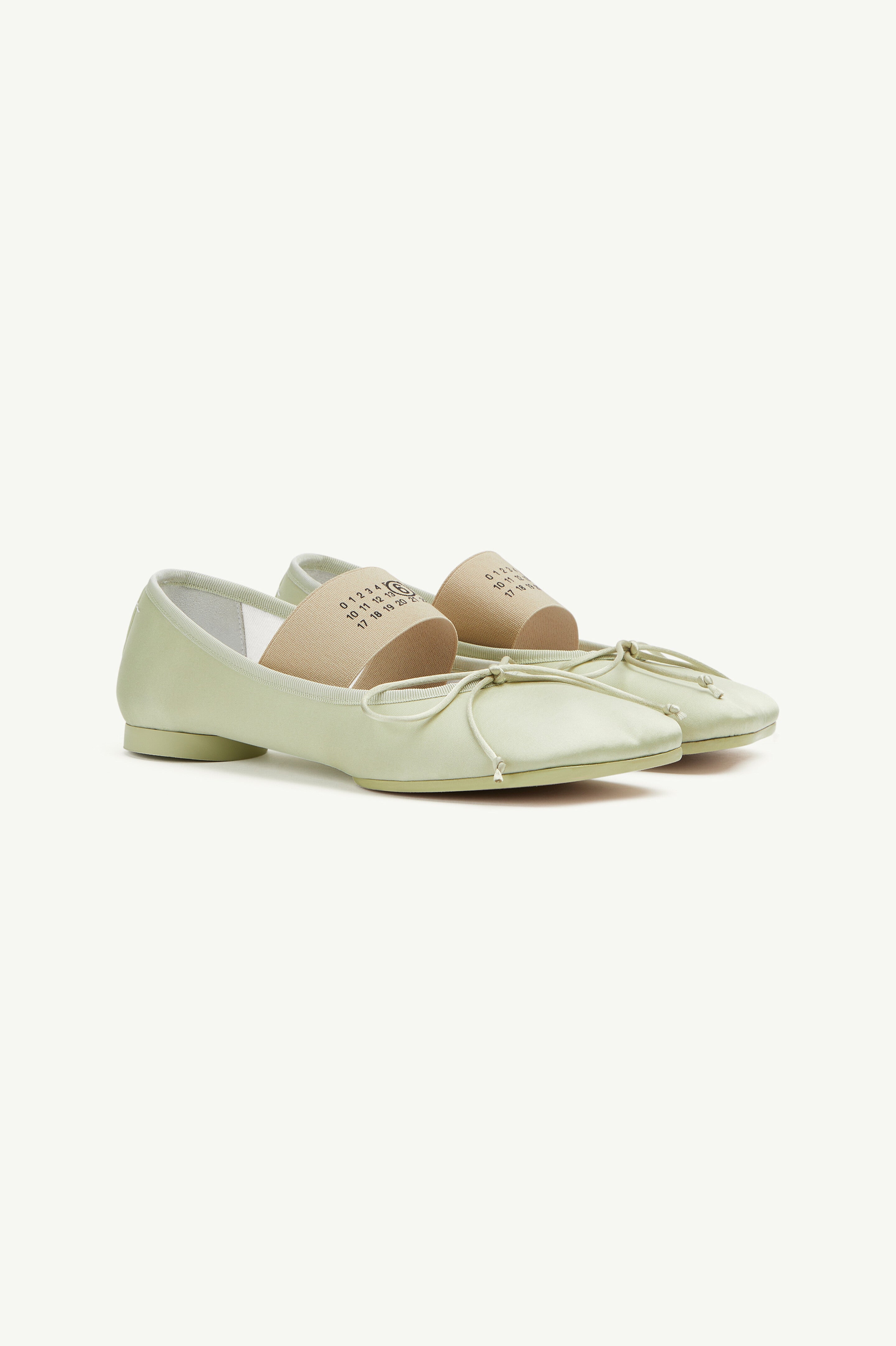 Shop Mm6 Maison Margiela Anatomic Ballet Shoes In T7369 Aloe Vera