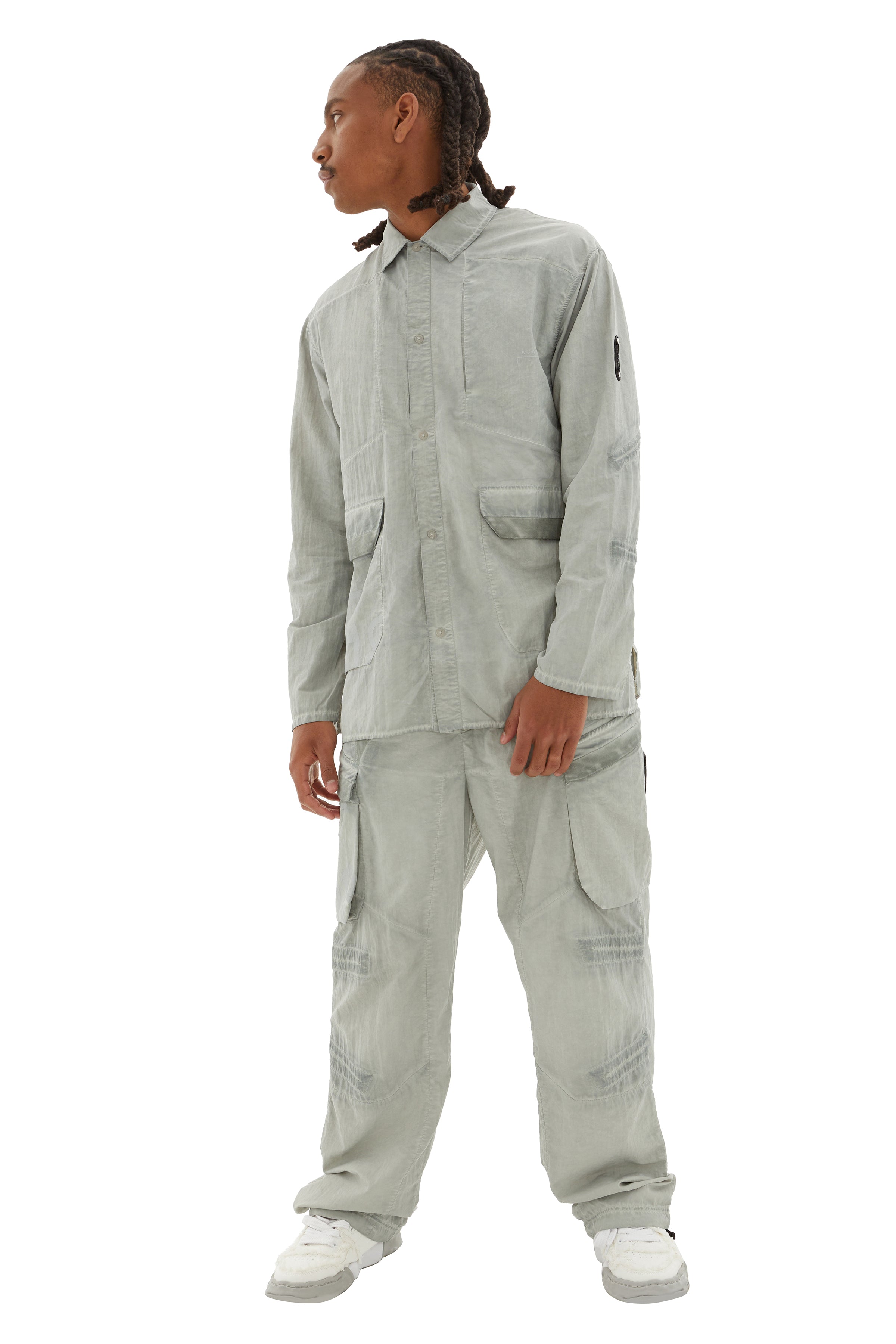 Shop A-cold-wall* Cipher Garment Dyed Overshirt In Bone