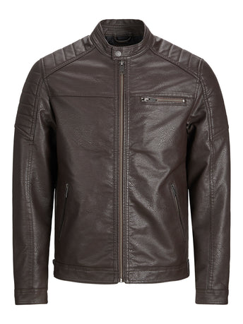 Cazadora Biker Efecto Piel Hombre Jack & Jones 12185005 JORNOLAN BIKER  JACKET NOOS