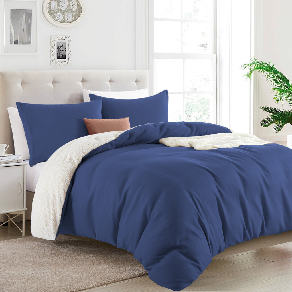 navy fleece duvet cover