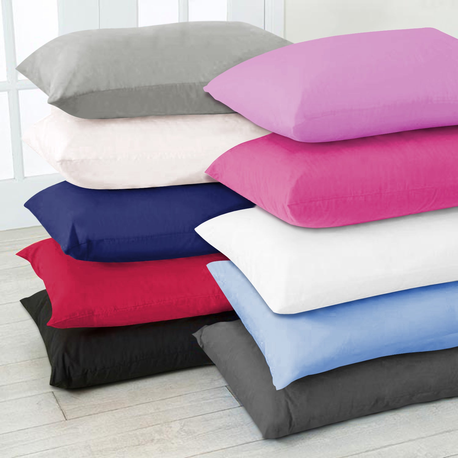 Pillow Cases Pair Microfiber Plain Pillow Covers, Yorkshire Bedding