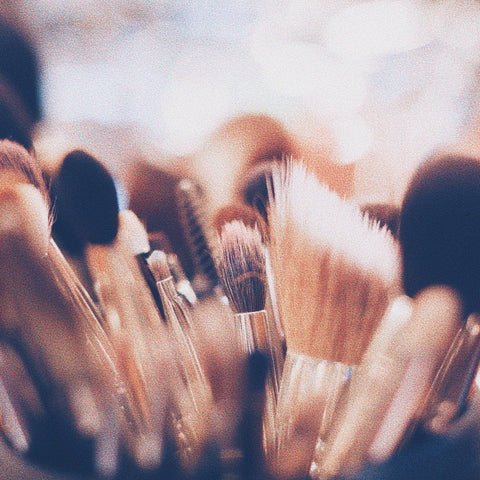 Makeup Brushes in a container 