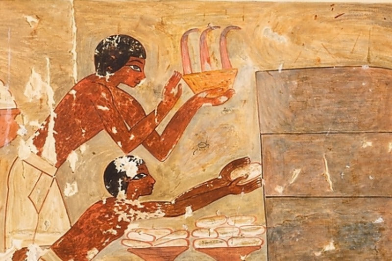 Mural of Ancient Egyptians Baking Honeycakes