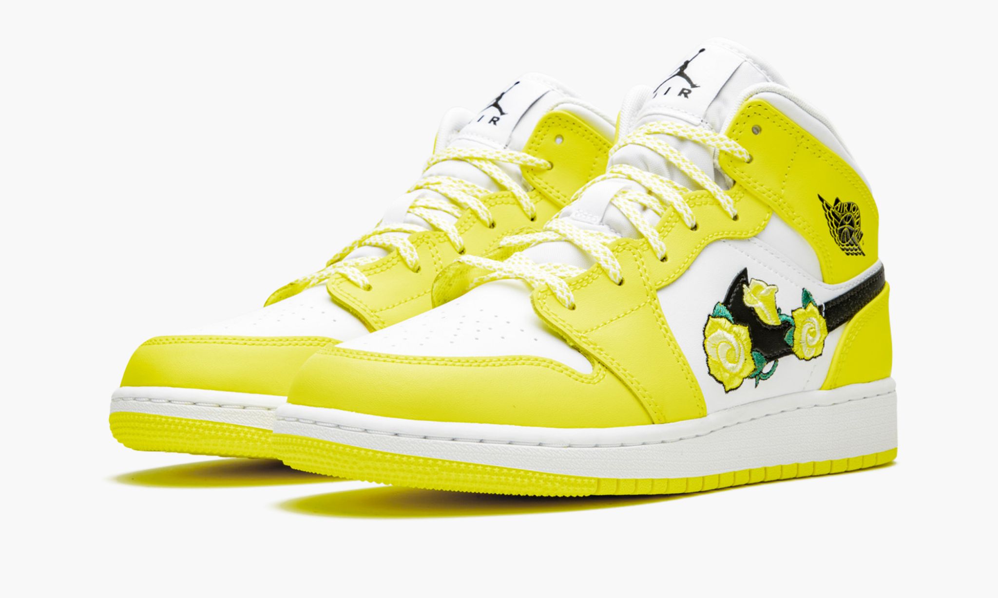 air jordan yellow with flowers