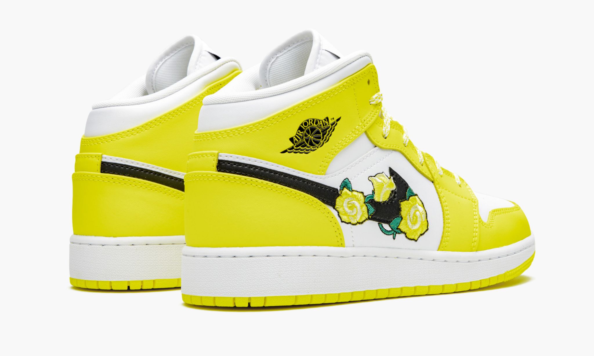 air jordan mid yellow flower