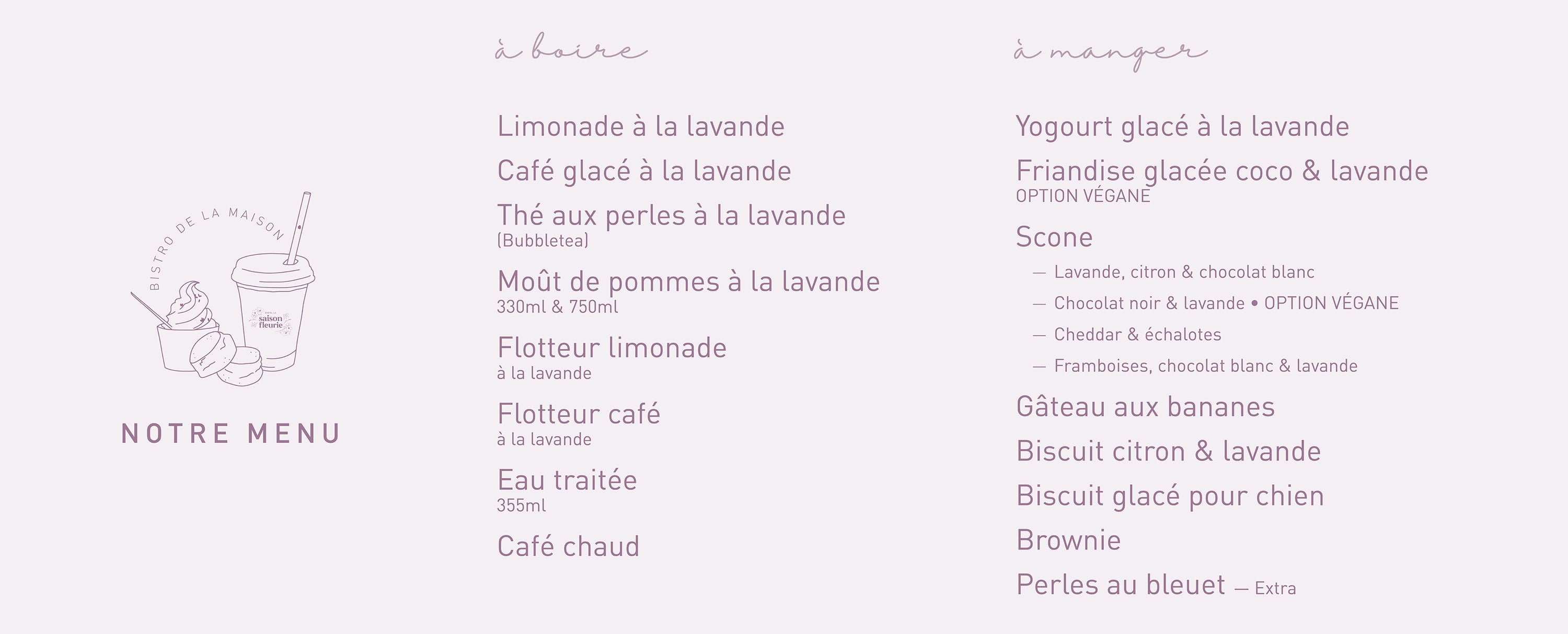 Menu bistro 2023 - Français