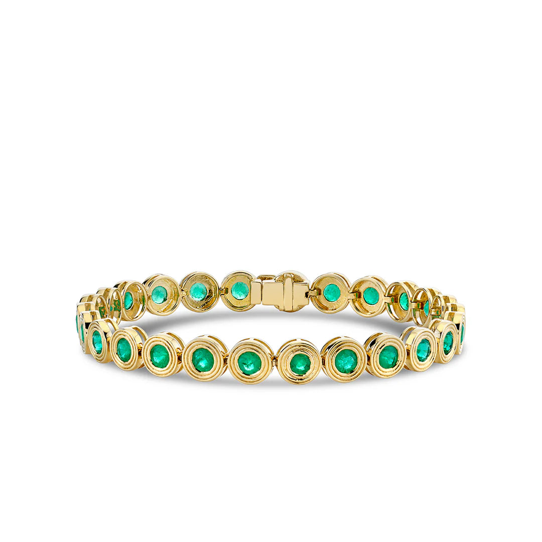 Sydney Evan Large Emerald Fluted Tennis Bracelet