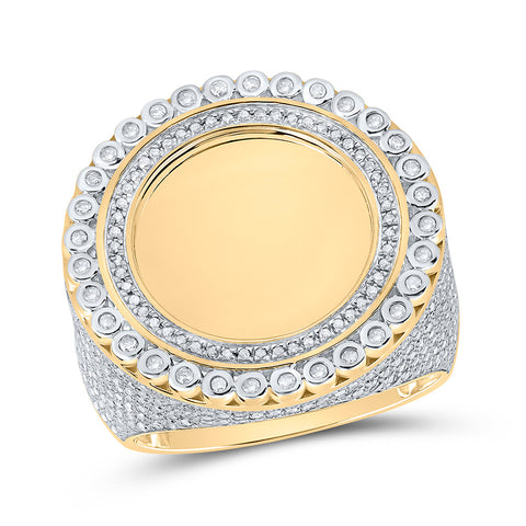 10kt Yellow Gold Mens Round Diamond Memory Circle Ring 1-1/2 Cttw