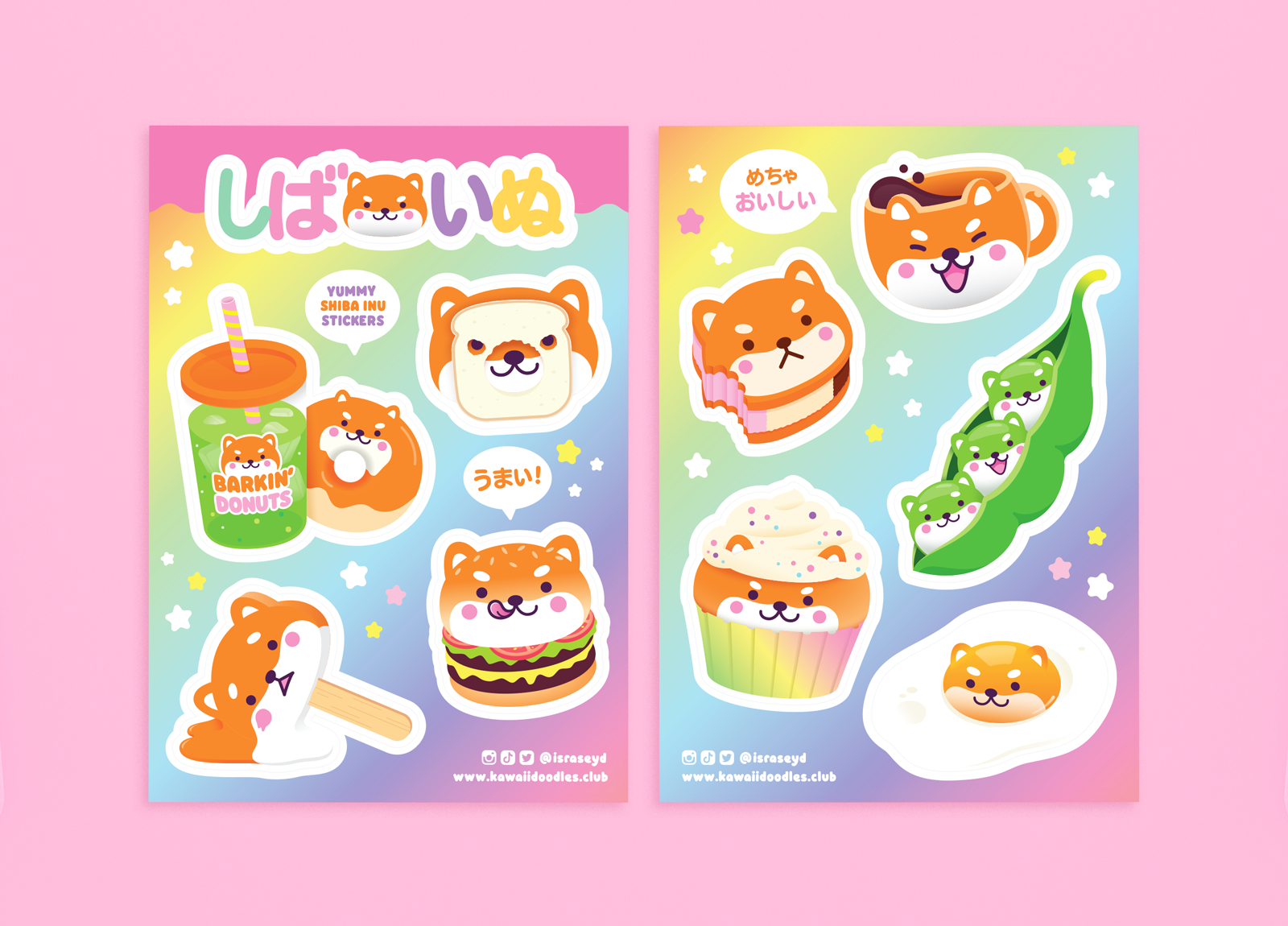 kawaii shiba stickers by israseyd