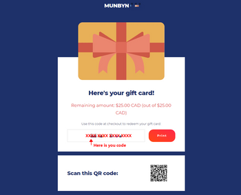 Gift Cards arrive by email.