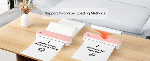 MUNBYN A4 mobile printer is convenient and supports two paper-loading methods.