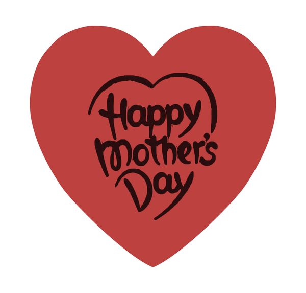 Happy Mother's Day heart-shape template