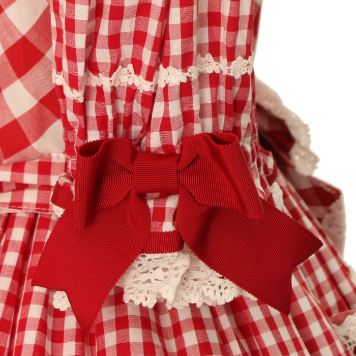 Sweet Gingham Dollワンピース ボンネット-