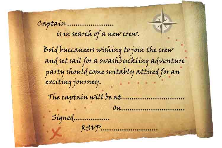 pirate party invitation printout