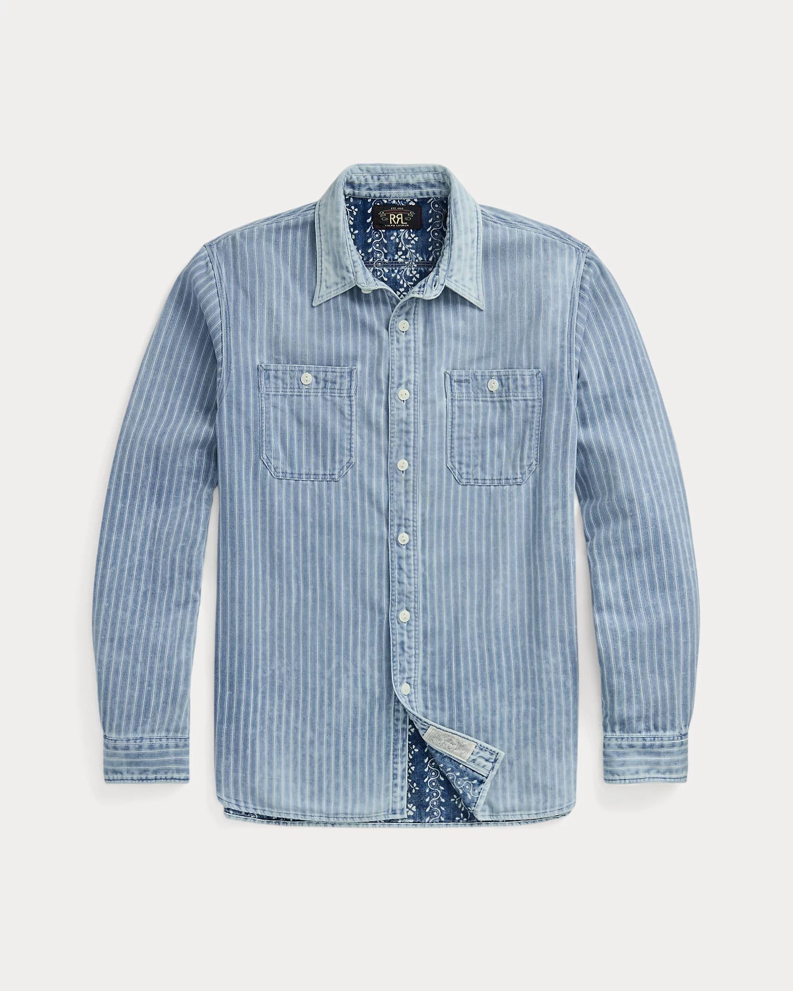 RRL Indigo Striped Double-Faced Workshirt - Cave  Post Trading Co product image