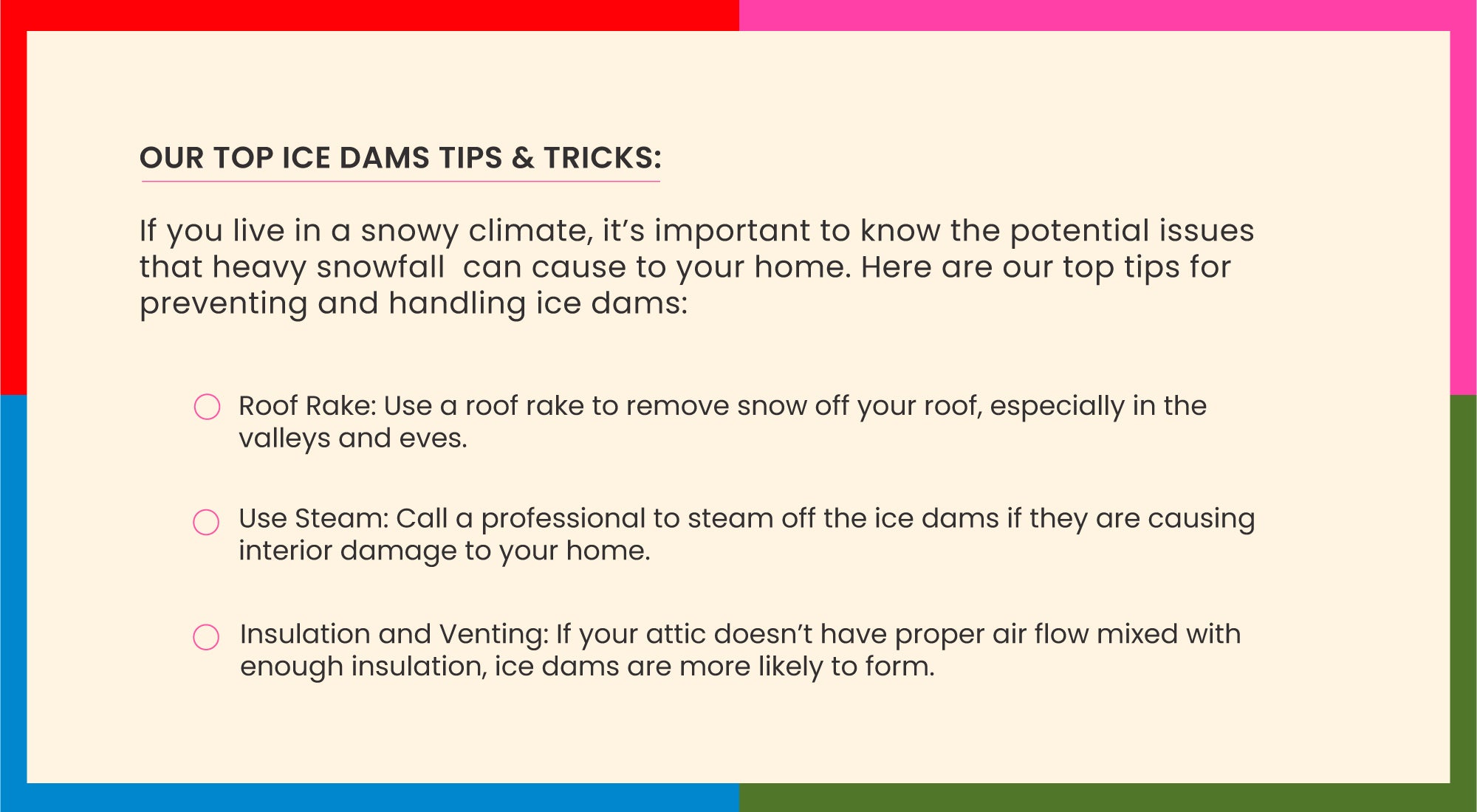 Ice Dam Tips