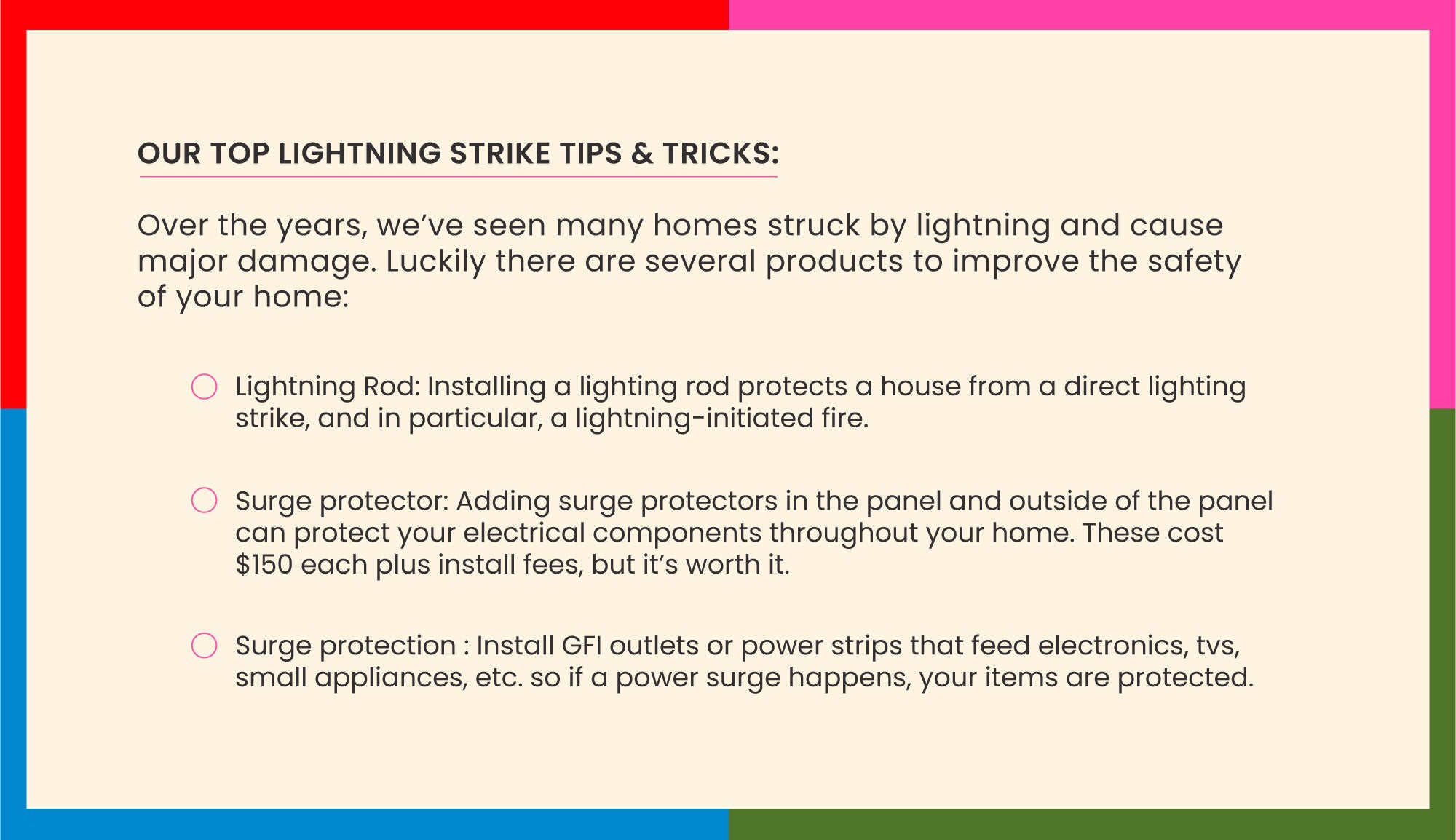 Lightning Strike Tips