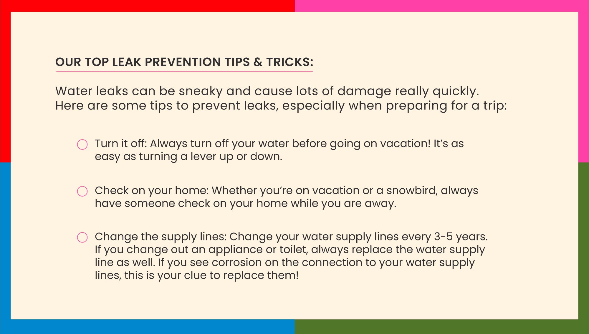 Leak Prevention Tips