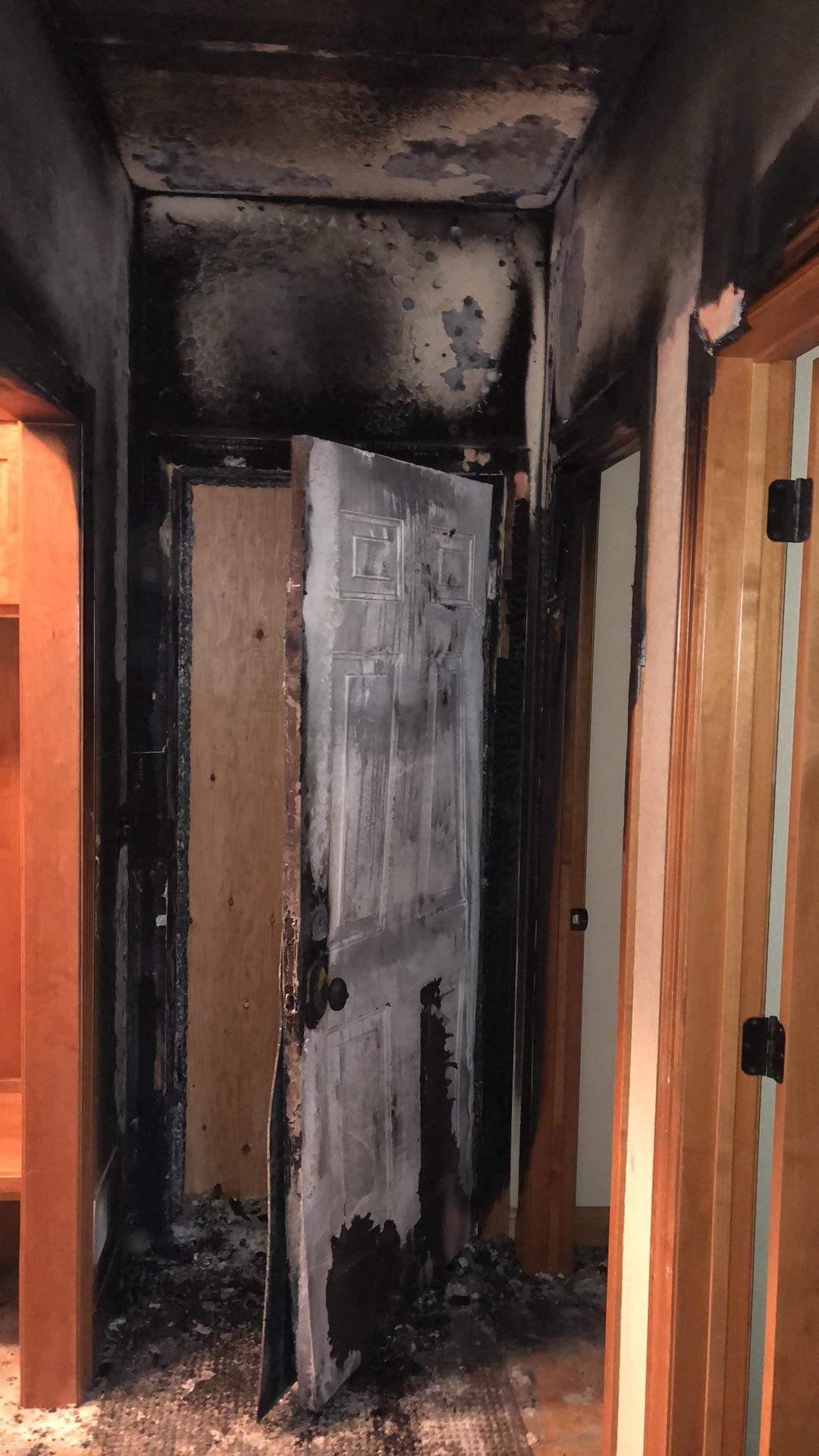Fire Damage in the Hallway