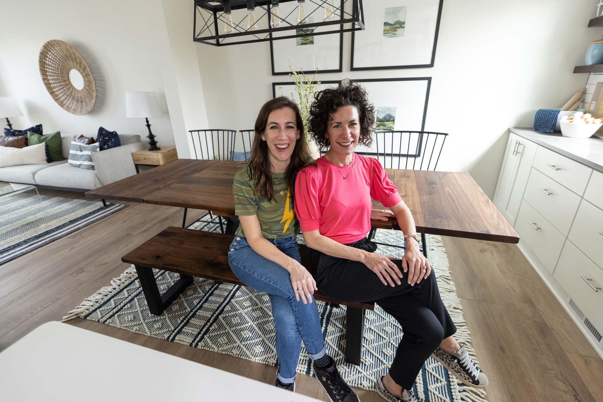 Kirsten and Lindsey with Custom Table Drawer