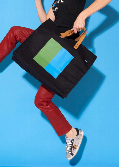 Color Block Box Tote